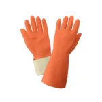 #30FT guantes sin soporte de látex de caucho naranja con forro de flocado de 30 mil de Frogwear® Heavy con patrón de panal de abeja