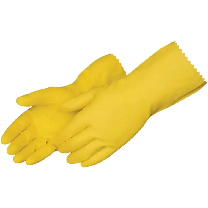 #2870SL Guante de látex doméstico amarillo de 18 mil