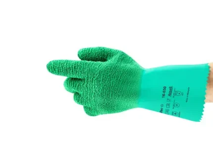 #16-650 Alphatec® guante gladiator alg. Impreg. Latex rugoso 12" verde.