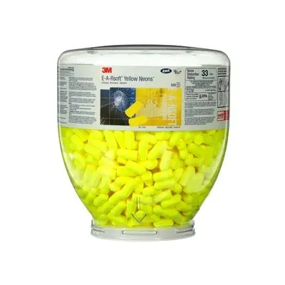 #7007151508 3m™ e-a-rsoft™ yellow neons™ one touch™ tapones auditivos de repuesto, 391-1004, sin cordón, tamaño regular.  